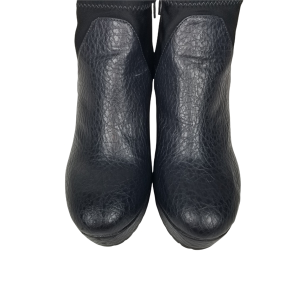 Simply Vera Vera Wang Dark Blue Vegan Leather Kline Ink Platform Wedge Boot - Picture 7 of 11